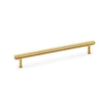 Click Here To Enlarge This Photo Of AW809-224-SBPVD - Alexander & Wilks Crispin Knurled T-Bar Cupboard Pull Handle - Satin Brass PVD - 224mm Centres