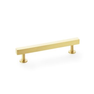 Click Here To Enlarge This Photo Of AW815-128-SB - Alexander & Wilks Square T-Bar Cabinet Pull Handle - Satin Brass - 128mm Centres