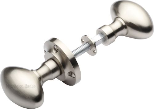 Click Here To Enlarge This Photo Of RIM V960-SN Heritage Brass Suffolk Rim Knob Satin Nickel Finish