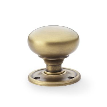 Click Here To Enlarge This Photo Of AW300-51-AB - Alexander & Wilks 'Kershaw' Classic Mushroom Door Knob 51mm dia&period; - Antique Brass