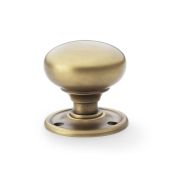 AW300-51-AB - Alexander & Wilks 'Kershaw' Classic Mushroom Door Knob 51mm dia&period; - Antique Brass