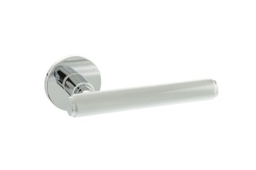 Click Here To Enlarge This Photo Of Atlantic - MHSR250PC Millhouse Brass 'Stephenson' Designer Lever on 5mm Slimline Round Rose - Polished Chrome