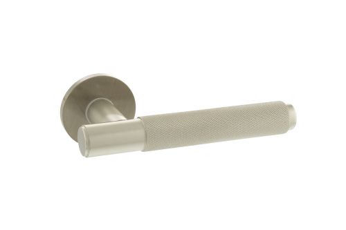 Click Here To Enlarge This Photo Of Atlantic - MHSR100SN Millhouse Brass 'Crompton' Designer Lever on 5mm Slimline Round Rose - Satin Nickel