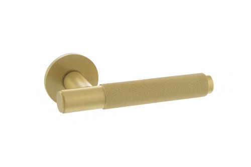 Click Here To Enlarge This Photo Of Atlantic - MHSR100SB Millhouse Brass 'Crompton' Designer Lever on 5mm Slimline Round Rose - Satin Brass