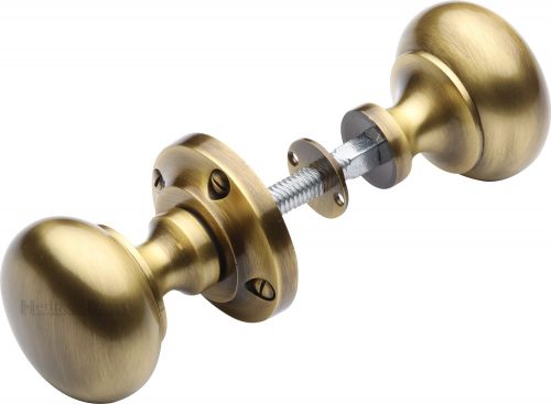 Click Here To Enlarge This Photo Of RIM V980-AT Heritage Brass Victoria Rim Knob Antique Brass Finish