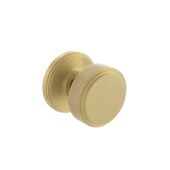 Atlantic - MH450KSMKSB Millhouse Brass 'Harrison' Knurled Mortice Knob on Concealed Fix Rose - Satin Brass