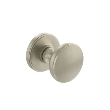 Click Here To Enlarge This Photo Of Atlantic - MH400DMKSN Millhouse Brass 'Edison' Domed Mortice Knob on Concealed Fix Rose - Satin Nickel
