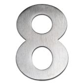BLU Performance Number 8 Self Adhesive Door Numeral&comma; 100mm&comma; 316 Satin Stainless Steel &lpar;BLN8-SSS&rpar;