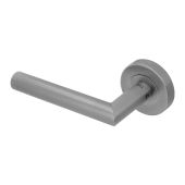 BLU Performance Mitre Lever Door Handle on Round Rose&comma; 316 Satin Stainless Steel &lpar;KM060C-SSS&rpar;