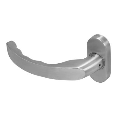 Click Here To Enlarge This Photo Of BLU Performance Ergonomic Lever Door Handle on Oval Rose&comma; 316 Satin Stainless Steel &lpar;KM930B-SSS&rpar;