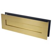 BLU Performance Sleeved Letter Plate&comma; 330 x 110mm&comma; Up to 68mm Door Thickness&comma; 316 Stainless Steel in a PVD Satin Brass Finish &lpar;LP400-PSB&rpar;