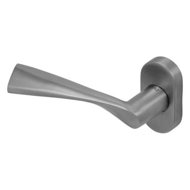 Click Here To Enlarge This Photo Of BLU Performance Wing Lever Door Handle on Oval Rose&comma; 316 Satin Stainless Steel &lpar;WH990B-SSS&rpar;