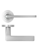 ZPA010-SC - Zoo Hardware Stanza 'Leon' Lever Handles on Round Rose - Satin Chrome &lpar;Contract Range&rpar;