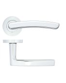 ZPA020-CP - Zoo Hardware Stanza 'Santiago' Lever Handles on Round Rose - Polished Chrome &lpar;Contract Range&rpar;