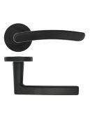 ZPA020-MB - Zoo Hardware Stanza 'Santiago' Lever Handles on Round Rose - Matt Black &lpar;Contract Range&rpar;