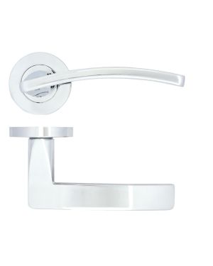 Click Here To Enlarge This Photo Of ZPA030-CP - Zoo Hardware Stanza 'Toledo' Lever Handles on Round Rose - Polished Chrome &lpar;Contract Range&rpar;