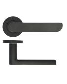 ZPA040-MB - Zoo Hardware Stanza 'Valencia' Lever Handles on Round Rose - Matt Black &lpar;Contract Range&rpar;