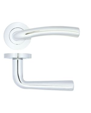 Click Here To Enlarge This Photo Of ZPA050-CP - Zoo Hardware Stanza 'Seville' Lever Handles on Round Rose - Polished Chrome &lpar;Contract Range&rpar;