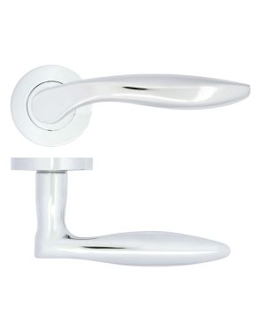 Click Here To Enlarge This Photo Of ZPA060-CP - Zoo Hardware Stanza 'Cadiz' Lever Handles on Round Rose - Polished Chrome &lpar;Contract Range&rpar;