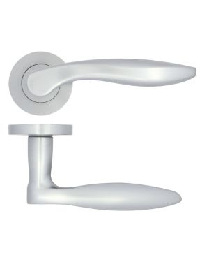 Click Here To Enlarge This Photo Of ZPA060-SC - Zoo Hardware Stanza 'Cadiz' Lever Handles on Round Rose - Satin Chrome &lpar;Contract Range&rpar;