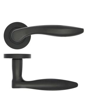 Click Here To Enlarge This Photo Of ZPA060-MB - Zoo Hardware Stanza 'Cadiz' Lever Handles on Round Rose - Matt Black &lpar;Contract Range&rpar;
