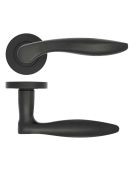 ZPA060-MB - Zoo Hardware Stanza 'Cadiz' Lever Handles on Round Rose - Matt Black &lpar;Contract Range&rpar;