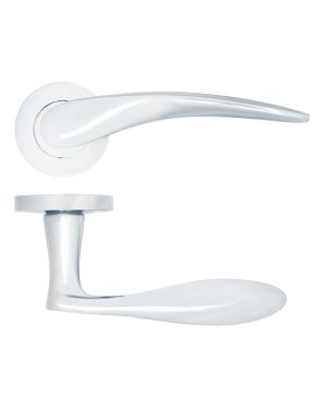 Click Here To Enlarge This Photo Of ZPA070-CP - Zoo Hardware Stanza 'Merida' Lever Handles on Round Rose - Polished Chrome &lpar;Contract Range&rpar;