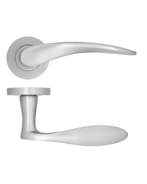 Click Here To Enlarge This Photo Of ZPA070-SC - Zoo Hardware Stanza 'Merida' Lever Handles on Round Rose - Satin Chrome &lpar;Contract Range&rpar;