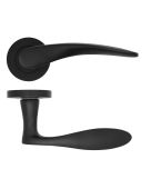 ZPA070-MB - Zoo Hardware Stanza 'Merida' Lever Handles on Round Rose - Matt Black &lpar;Contract Range&rpar;