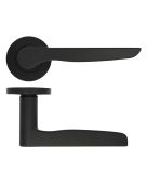 ZPA080-MB - Zoo Hardware Stanza 'Vigo' Lever Handles on Round Rose - Matt Black &lpar;Contract Range&rpar;