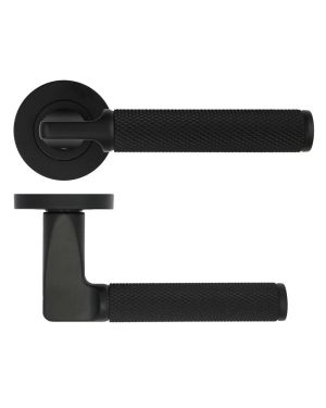 Click Here To Enlarge This Photo Of ZPA090-MB - Zoo Hardware Stanza 'Bilbao' Lever Handles on Round Rose - Matt Black &lpar;Contract Range&rpar;
