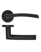 ZPA100-MB - Zoo Hardware Stanza 'Andorra' Lever Handles on Round Rose - Matt Black &lpar;Contract Range&rpar;