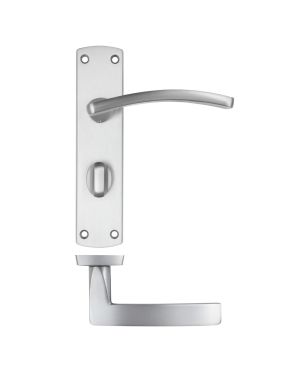 Click Here To Enlarge This Photo Of ZPA033-SC - Zoo Hardware Stanza 'Toledo' Lever Handles on Bathroom Backplate - Satin Chrome &lpar;Contract Range&rpar;