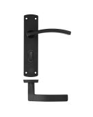 ZPA033-MB - Zoo Hardware Stanza 'Toledo' Lever Handles on Bathroom Backplate - Matt Black &lpar;Contract Range&rpar;