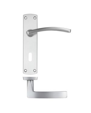 Click Here To Enlarge This Photo Of ZPA031-SC - Zoo Hardware Stanza 'Toledo' Lever Handles on Lock Backplate - Satin Chrome &lpar;Contract Range&rpar;