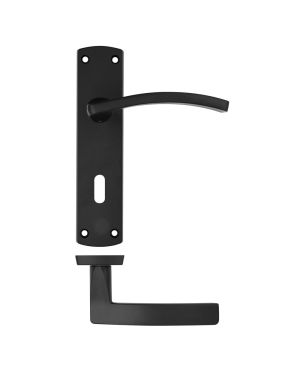 Click Here To Enlarge This Photo Of ZPA031-MB - Zoo Hardware Stanza 'Toledo' Lever Handles on Lock Backplate - Matt Black &lpar;Contract Range&rpar;