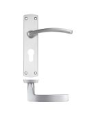 ZPA031EP-SC - Zoo Hardware Stanza 'Toledo' Lever Handles on Euro Profile Backplate - Satin Chrome &lpar;Contract Range&rpar;