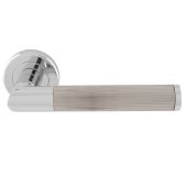 SZM170CPSN - Carlisle Brass Serozzetta 'Trend' Lines Lever on Round Rose - Polished Chrome&sol;Satin Nickel