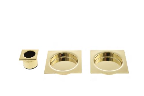 Click Here To Enlarge This Photo Of B019301003 - AGB Sliding Door Flush Pulls &lpar;Square&rpar; - Polished Brass