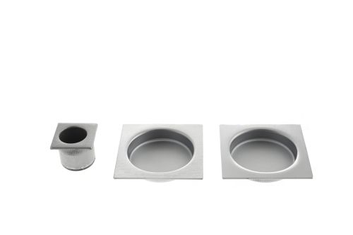 Click Here To Enlarge This Photo Of B019301032 - AGB Sliding Door Flush Pulls &lpar;Square&rpar; - Satin Chrome