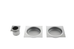 B019301032 - AGB Sliding Door Flush Pulls &lpar;Square&rpar; - Satin Chrome