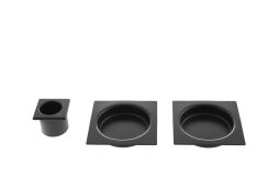 B019301093 - AGB Sliding Door Flush Pulls &lpar;Square&rpar; - Matt Black