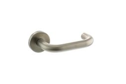 Atlantic - ALRTDSSS Return To Door Levers on Round Rose - Satin Stainless Steel