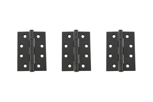 Click Here To Enlarge This Photo Of Atlantic - AHG111433MB&lpar;3&rpar; Grade 11 Fire Rated Ball Bearing Hinges 4" x 3" x 2&period;5mm - Matt Black &lpar;Pack of 3&rpar;