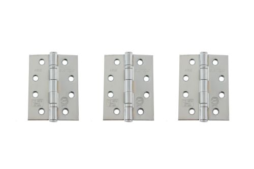 Click Here To Enlarge This Photo Of Atlantic - AHG111433PC&lpar;3&rpar; Grade 11 Fire Rated Ball Bearing Hinges 4" x 3" x 2&period;5mm - Polished Chrome &lpar;Pack of 3&rpar;