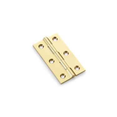 Click Here To Enlarge This Photo Of AW064-CH-PB - Alexander & Wilks Heavy Pattern Solid Brass Cabinet Butt Hinge - Polished Brass - 2&period;5"