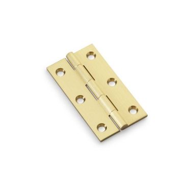Click Here To Enlarge This Photo Of AW075-CH-SB - Alexander & Wilks Heavy Pattern Solid Brass Cabinet Butt Hinge - Satin Brass - 3"