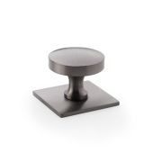 AW835-38-DBZPVD - Alexander & Wilks Bullion Cupboard Knob on Square Backplate - Dark Bronze PVD