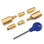 WF18SB - Carlisle Brass Sash Window Stop &lpar;2 x Stops 4 x Ferrules 1 x Key&rpar; 25 x 16mm Satin Brass
