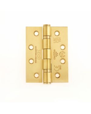 Click Here To Enlarge This Photo Of ZHSS243-PVDSB - Zoo Hardware Grade 13 CE Fire Rated Ball Bearing Hinges &lpar;Square&rpar; 102 x 76 x 3mm PVD Satin Brass
